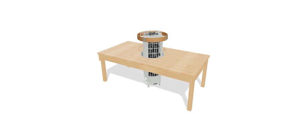 Harvia HPC3 installed on a compatible Cilindro Half, 3D illustration